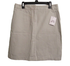 J. Crew Chino Khaki Chalk-White Pencil Skirt Sz 0 NEW