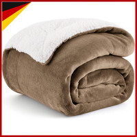 Kuscheldecke Sherpa Flauschig Warm 150X200 Cm Xl SofaüBerwurf Wohndecke Kamel