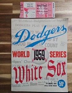 1959 World Series Official Game Program With Game 5 Ticket Stub