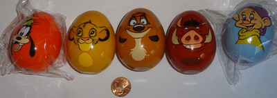 Lot of 5 Disney Eggstravaganza Character Easter Eggs Goofy Dopey The Lion King