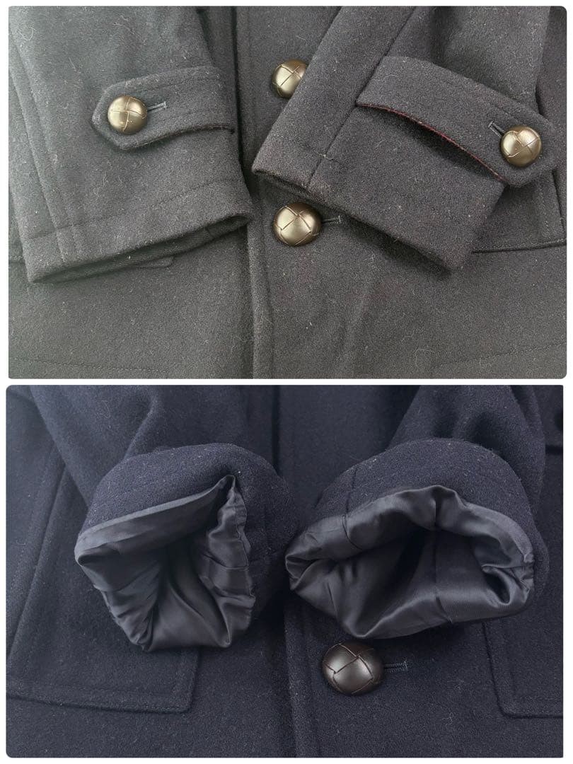 BURBERRY BLACK LABEL Peacoat Size L Navy Check From Japan thumbnail 22