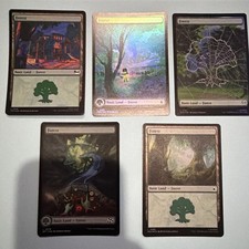 5x Forest Foil Green Land Cards MTG Magic Cards M/NM