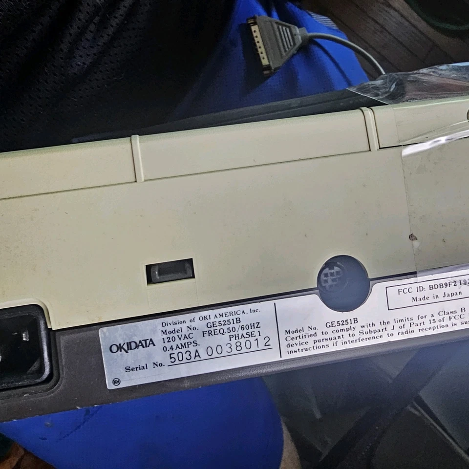 Impresora matriz de puntos Okidata Microline 192 Plus serie USB 120 V 9 pines enciende Foto 4 de 4