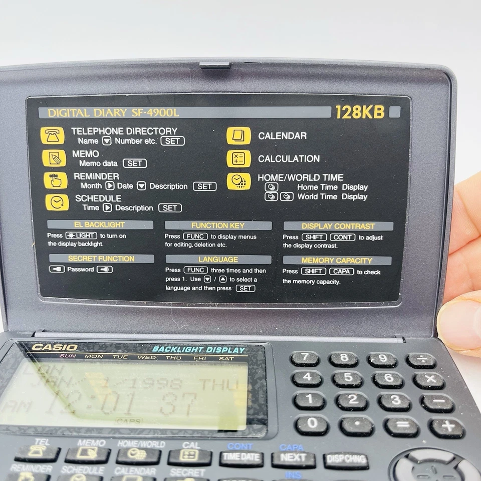 Casio Digital Diary SF-4900L 128KB Backlight Display Working Vintage - Image 4 of 4