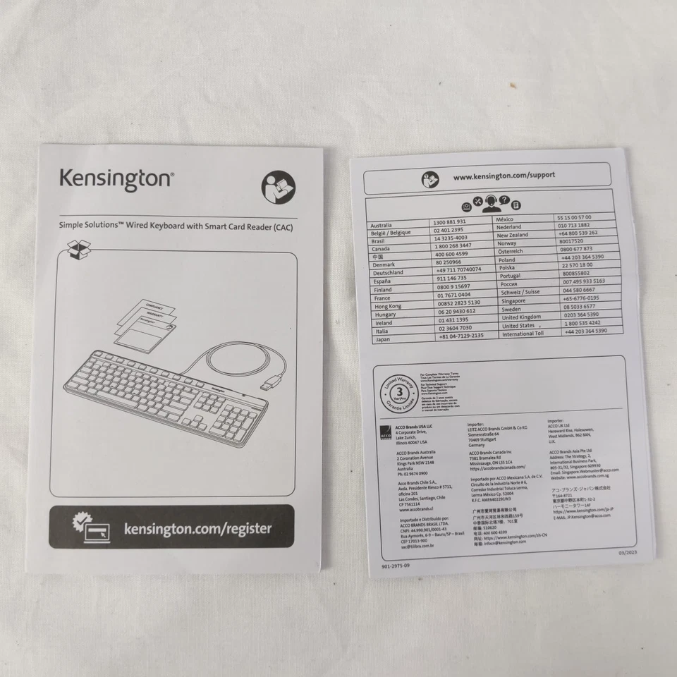 5 pack Kensington Wired Keyboard w/ Smart Card Reader (K55115US) - Image 4 of 4