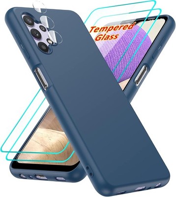 Samsung A32 5G Case with [2 Pack] Tempered Glass Screen Protector & Camera Lens