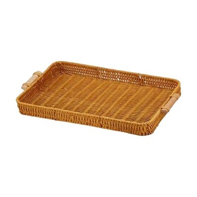 Frühstück Serviertablett Rattan Handgewebt Tablett Rattanartig Geflecht