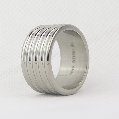 12 mm breiter Edelstahlring - Ring aus Edelstahl Bandring Damenring Herrenring
