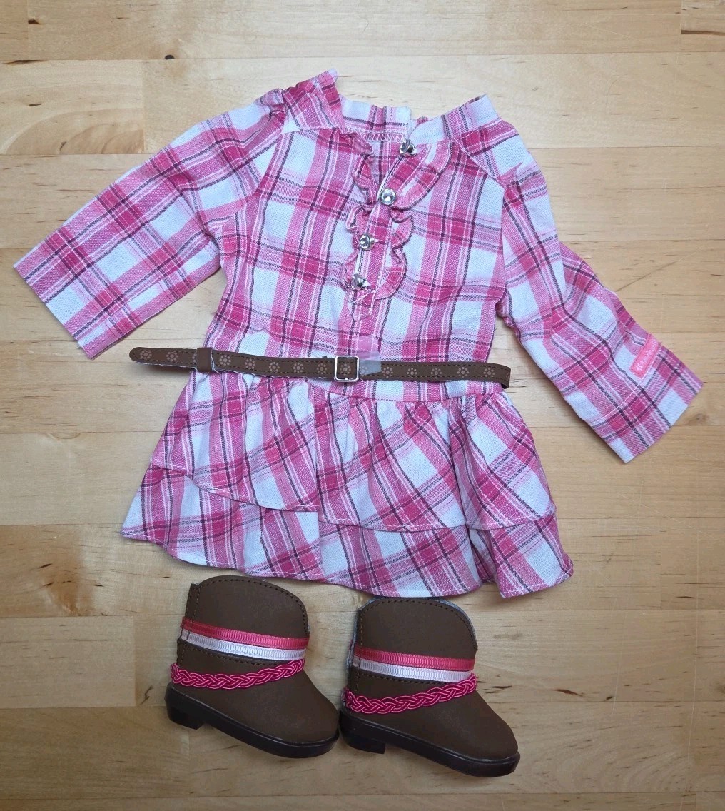 American Girl Doll 2014 Western Plaid Outfit with Boots 
