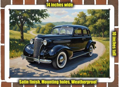 Metal Sign - 1938 Chevrolet Master Deluxe Oil Painting - 14x10