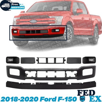Front Bumper Paintable & Fog Light Assembly Kit For 2018-2020 Ford F-150 Truck
