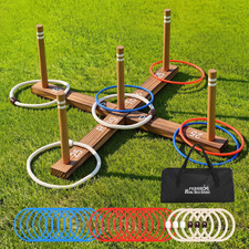 Ring Toss Game with 26 Rings  Carrying Bag, Outdoor Lawn Yard Game