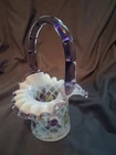 Fenton Museum Collection 2002 Handpainted Basket Violets Lavender Signed