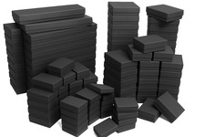 Matte Black Cotton Filled Gift Boxes  Jewelry, Coin, Watch  Keepsake Packaging