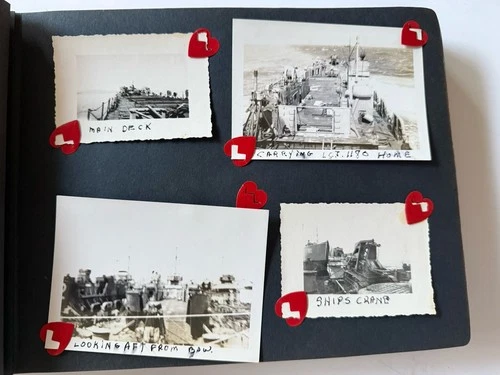 VTG 1940s Military Photo Album WW2 Landing Craft Tank 1180 Sailors Homefront A15