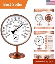 Stylish 4-Inch Temperature & Humidity Meter for Rooms, Offices, and Gardens
