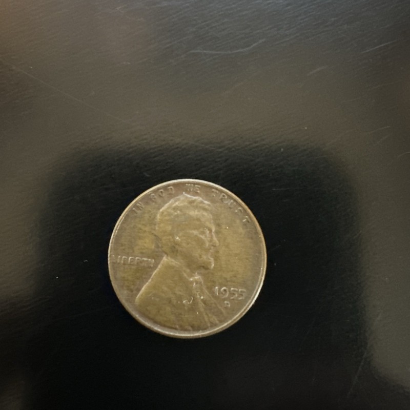 1955-D Wheat Penny Lincoln Cent folder filler - Circulated Actual Coin Shown!