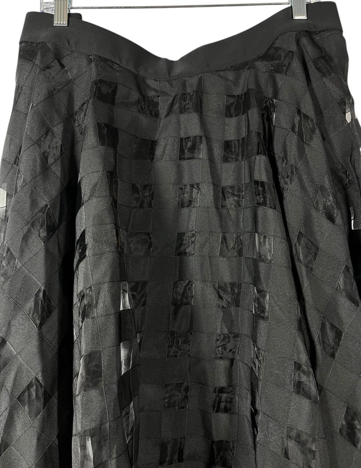Falda Christian Siriano Talla 26 Cuadrada Negra Transparente Fiesta Vacaciones Lane Bryant Foto 3 de 4