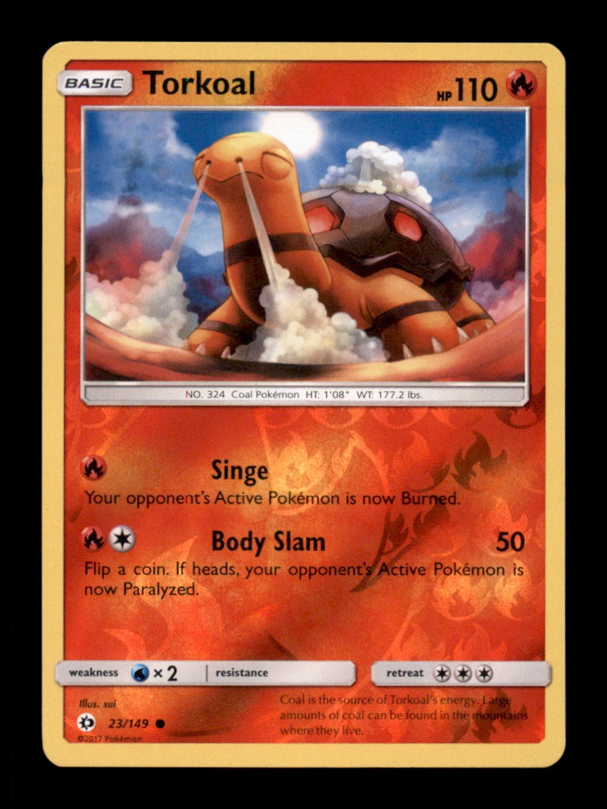 TORKOAL 23/149 C SM BASE SET POKEMON REVERSE HOLO LP