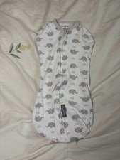 Swaddle Me Sleep Sack Pod Newborn White Gray Elephants Unisex NB Baby