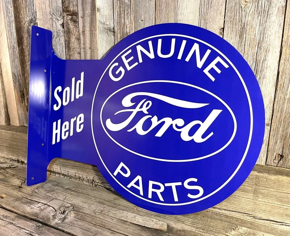 Ford Genuine Parts Metal Flange Sign – Garage Wall Decor – Man Cave | Free Ship - Image 2 of 4