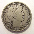 1908-P  Barber Half Dollar  90% Silver   We Combine Shipping !!