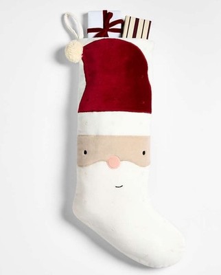 Crate and Kids Wonderland Velvet Light Santa Christmas Stocking NEW 21 L