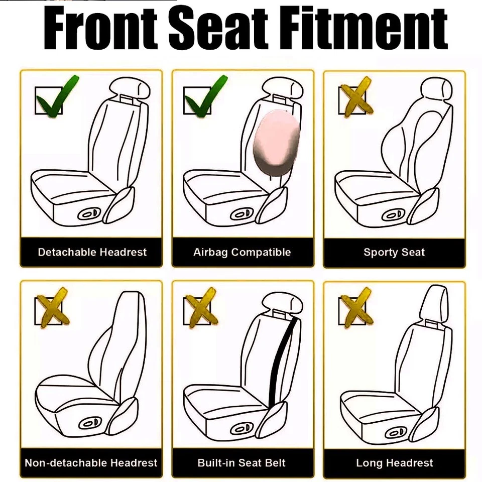 For Subaru Front & Rear 5-Seat Cover Full Set Leather Cushion Protector Pad Foto 3 de 4