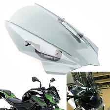 Motorcycle Windscreen Windshield w/Bracket For Kawasaki Z400 2019-2021 Grey