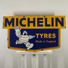 Michelin Enamel Sign - 90x53cm (35.4x20.9") - Unique XXL Pneu Service Decoration