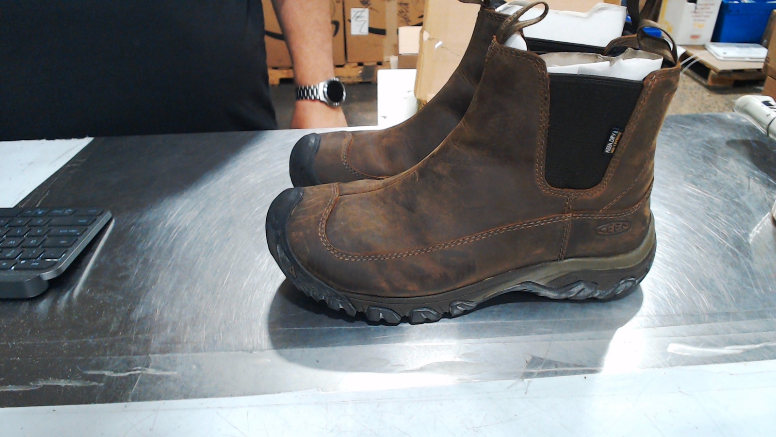 Come Nuovo_KEEN Uomo Anchorage 3 Impermeabile Pull On Insula_Terra Oscura Pacciamatura_10 5