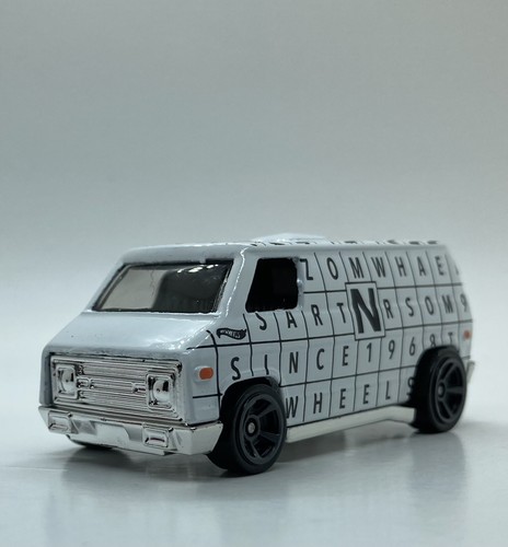 Hot Wheels 2023 70s Van White Word Jumble Crossword Loose - Picture 3 of 7