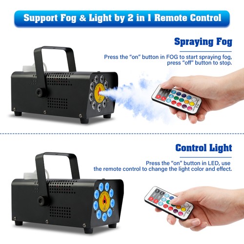 500W Smoke Fog Machine RGB Muti Color LED DJ Party Wedding Stage Light w/ Remote - Picture 7 of 12