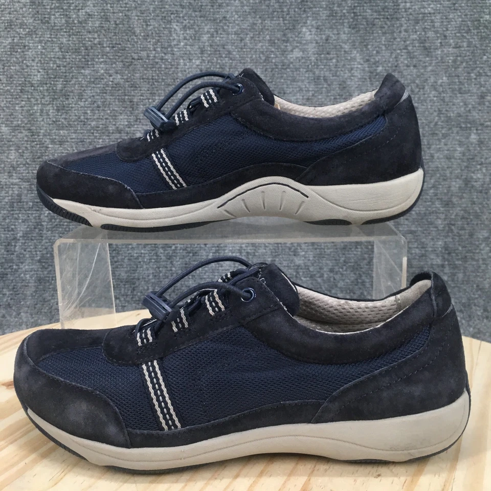Dansko Shoes Womens 38 Casual Sneakers Comfort Blue Suede Leather Drawstring - Image 2 of 4
