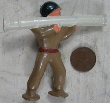 Vintage Barclay Pod Foot Soldier Firing Bazooka Green Helmet 1