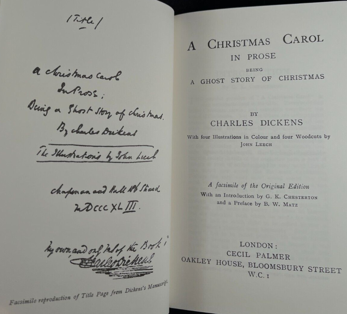 A Christmas Carol - 1st Edition Exclusive Holiday Replica 1843 - Charles Dickens