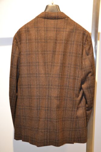Neu mit Etikett ISAIA 2 Btn Karo Herren ANZUG Wolle Braun TROPFEN 7 Größe 44 US 54 EU - Bild 5 von 7