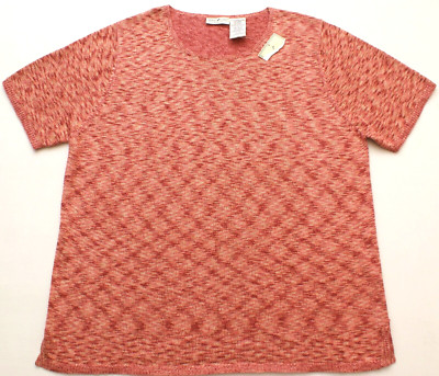 NEW Plus size 18W/20W White Stag red sweater round neck short sleeve top