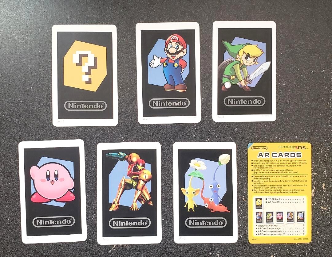 7) Nintendo Trading Cards A1 A2 A3 A4 A5 A6 Link Mario Metroid NM