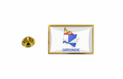 Akachafactory Pin's Drapeau – Carte Département Gironde, Taille 2,2x1,6 Cm, Résine époxy, Fermoir Papillon