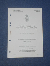 British Army Bedford MJ 4x4 4 tonne  Operating information All variants.