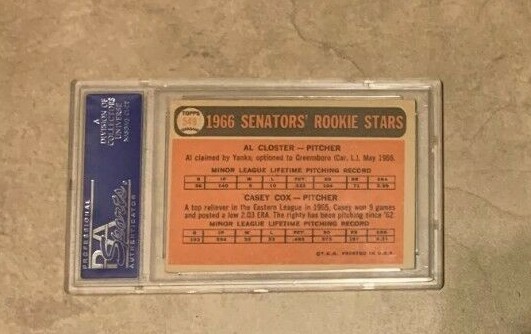 1966 Topps #549 Washington Senators RC Rookies PSA Graded 5 EX