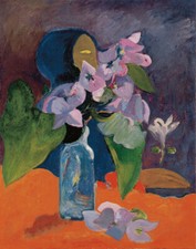 Paul Gauguin Still Life with Flowers and Idol Fine Art Print on Canvas 48"