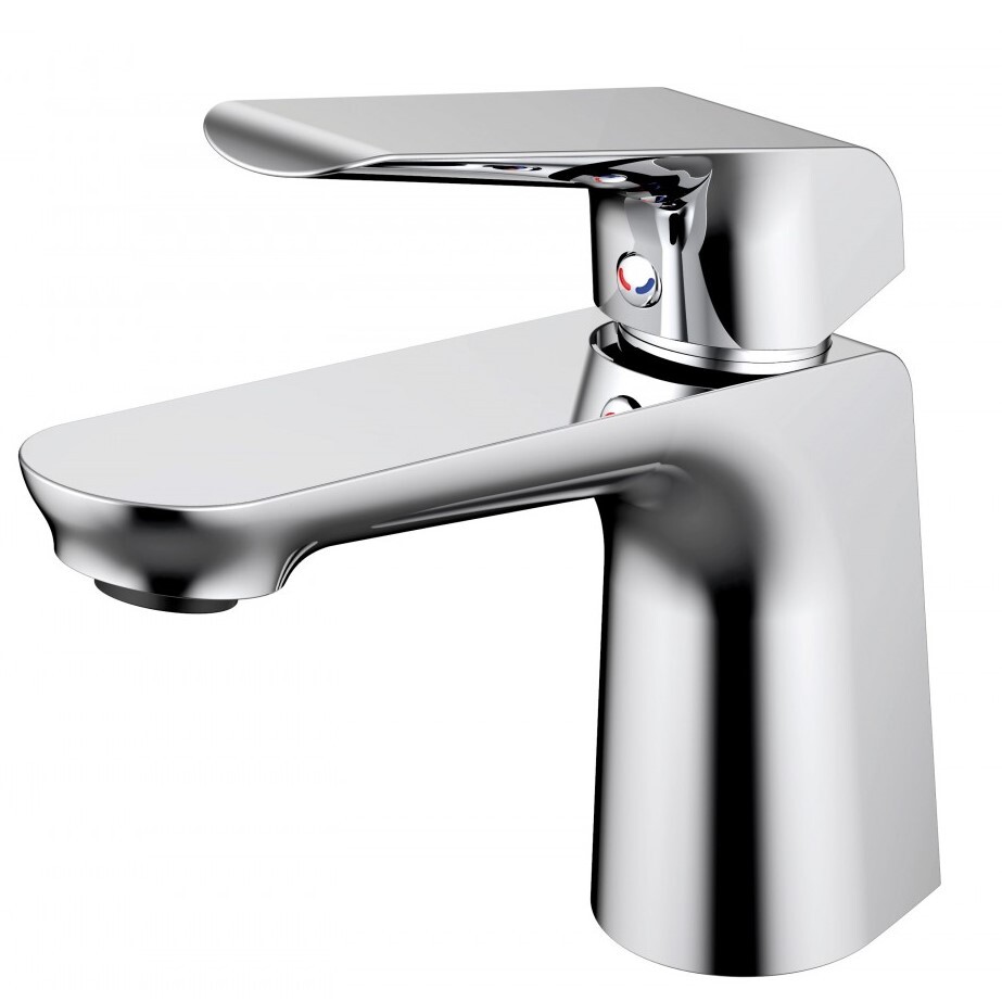 Mitigeur de lavabo salle de bain robinet chromé eau chaude eau froide avec bonde
