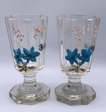 Antique Biedermeier Glass, Austria circa 1825 Set 2 Glasses & Goblin & Tankard