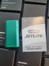 RONSON JETLITE Torch Green Butane Lighter - NEW - Rare Green Color - NIB