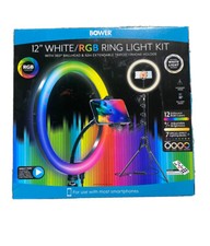 NEW Bower 12" White/RGB Ring Light Kit w/ Extendable Tripod/Phone Holder