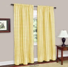 Buffalo Check Window Panel Yellow 42" W x 63" L