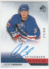 2015 15-16 SP Authentic #275 Oscar Lindberg Autograph RC 275/999