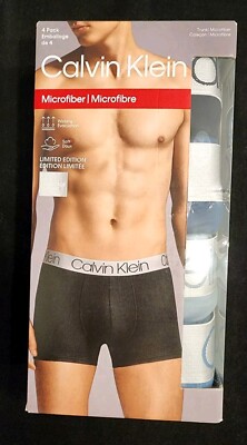 CALVIN KLEIN MICROFIBER CHROMATIC 4-PACK MENS TRUNK UNDERWEAR SZ XL#NP2430O-NWT